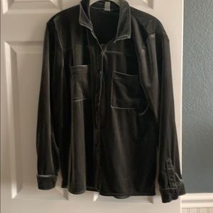 Velvet Olive green button up